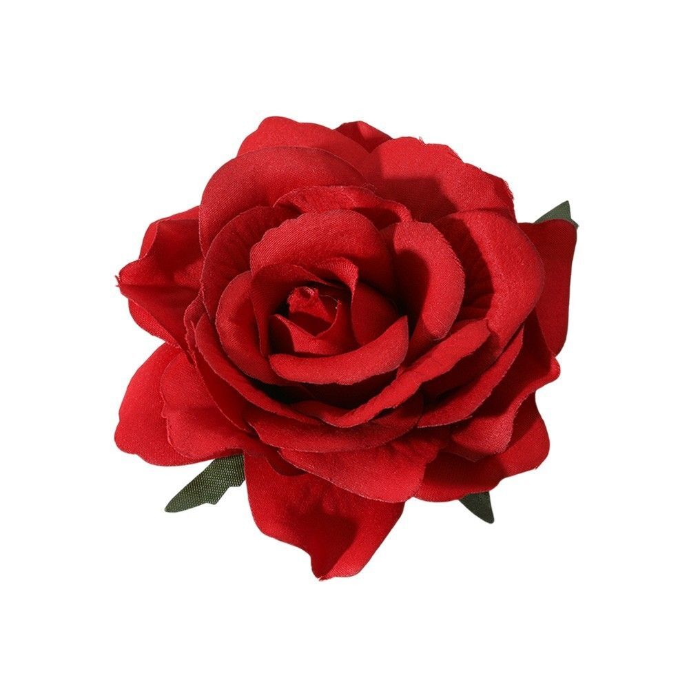 Red & Pink Rose Flower Brooch Hair Clip Headband Bracelet Set - 2pcs